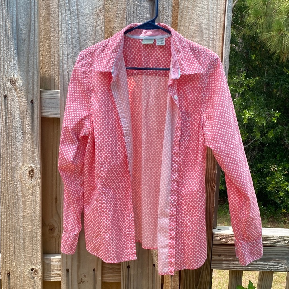 L.L. Bean Polka Dot Button-Up Shirt